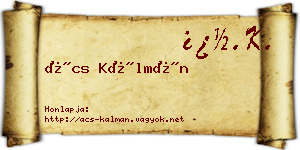 Ács Kálmán névjegykártya