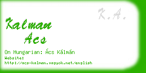 kalman acs business card
