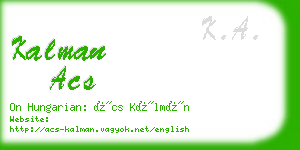 kalman acs business card